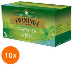 TWININGS Set 10 x 25 Pliculete Ceai Verde cu Aroma Menta Twinings