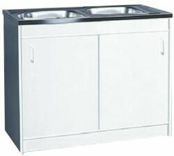 GK ECO STAR Mosogatószekrény - 2 medencés mosogatóval - tolóajtós 800x500 (902333-2M)