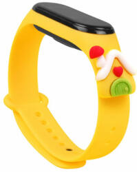 Strap Xmas karácsonyi óraszíj Xiaomi Mi Band 6 / Mi Band 5 sárga házikó