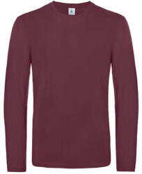 B&C Collection Férfi hosszú ujjú póló B&C #E190 LSL -L, Burgundi vörös