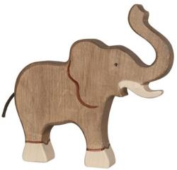 Holztiger Figurină din lemn Holztiger - Elefant cu trompă ridicată (80148) Figurina