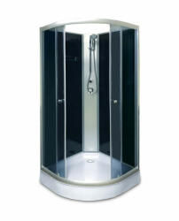Aqualife Hátfalas zuhanykabin 100x100x195cm íves, fekete, Opal 508C Aqualife (P-09951)