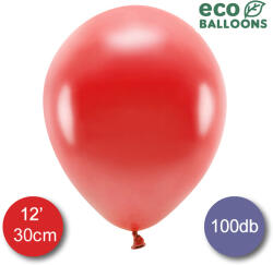 PartyDeco S. r. o Eco lufi, latex, metál piros, d30 100 db