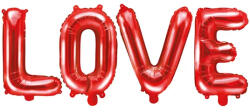 PartyDeco S. r. o LOVE felirat, fólia lufi, 140 X 35cm, piros