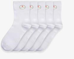 Mr. Pamut gumi nélküli férfi zokni fehér, 5 páras csomagban, 39-42 (MP1006B-5-39)