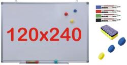 +Plus by Viamond Pachet Tabla alba magnetica, 120x240 cm Premium + accesorii: markere, burete, magneti (7 ani Garantie) Tabla magnetica (Whiteboard) Aluminiu 120x240 cm (981152881)