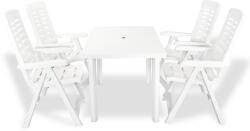 vidaXL Set mobilier de exterior 5 piese, alb, plastic 275074