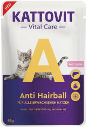 KATTOVIT Vital Care 24x85g Kattovit Vital Care Anti Hairball lazac nedves macskatáp