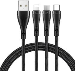 Mcdodo 3in1 USB to USB-C / Lightning / Micro USB Cable, Mcdodo CA-6960, 1.2m (Black) (27668) - vexio