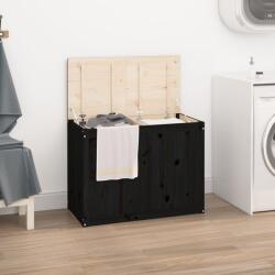 vidaXL Cutie de rufe, negru, 88, 5x44x66 cm, lemn masiv de pin (823573)