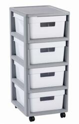 Keter Infinity 4x11L fiókos polc, szürke-fehér (231559) - epenta