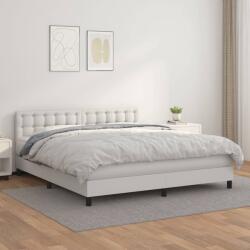 vidaXL fehér műbőr rugós ágy matraccal 180 x 200 cm (3141138) - vidaxl