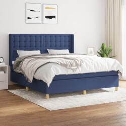vidaXL kék szövet rugós ágy matraccal 160 x 200 cm (3132327)