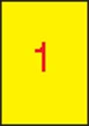 APLI Etikett, 210x297 mm, színes, sárga, 100 etikett/csomag (11838)