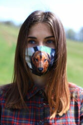 TETRAO mască facială de protecție din bumbac - pentru copii cu câine de vânătoare