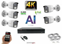 Monitorrs Security - 4K AI IP kamerarendszer 5 kamerával 8 Mpix WT - 6378K5