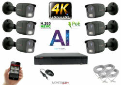 Monitorrs Security - 4K AI IP kamerarendszer 6 kamerával 8 Mpix GT - 6379K6