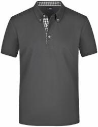 James & Nicholson (Daiber) Tricou polo elegant pentru bărbați JN964 - Grafit / grafit / albă | XXXL (1-JN964-1709282)