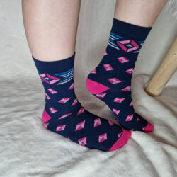 Szuntex zokni Szuntex vékony MINTÁS zokni kék alapszínben Pink, 39-42 39840