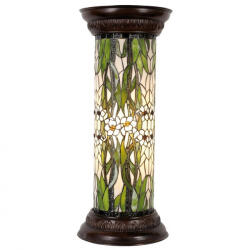 Clayre & Eef Veioza cu baza din polirasina maro si abajur din sticla Tiffany 31x78 cm (5LL-5539)