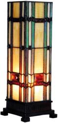 Clayre & Eef Veioza cu baza din polirasina maro si abajur din sticla Tiffany 12 cm x 12 cm x 35 h (5LL-9024)