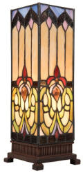 Clayre & Eef Veioza cu baza din polirasina maro si abajur sticla Tiffany 12x12x35 cm (5LL-5906)