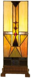 Clayre & Eef Veioza cu baza din polirasina maro si abajur din sticla Tiffany II 18x18x45 cm (5LL-5782)