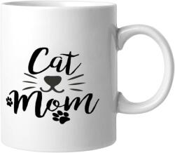  Cana alba din ceramica cu mesaj, pentru iubitorii de pisici, Cat mom, model 7, 330 ml (NBNCJ46)