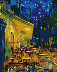 Figured Art Set pictura pe numere, cu sasiu, Teresa cafenelei noaptea - van Gogh, 40x50 cm (PN928-Y)