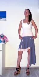 Noxim Fashion NXM-182 féloldalas miniszoknya rózsaszín (NXM-182-ROZSASZIN-ML)
