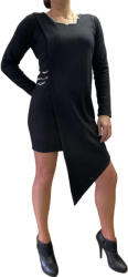 Noxim Fashion NXM-193 aszimmetrikus fekete miniruha (NXM-193-FEKETE-SM)