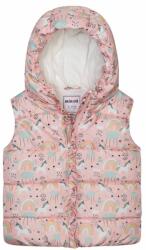 Minoti Vesta Puffa din nailon pentru fete cu căptușeală din microfleece, Minoti, 12GILET 15, roz - 80/86 | 12-18m