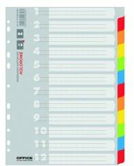 Office Products Разделител картон А4 12 цвята