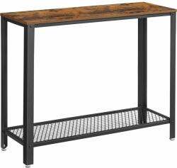VASAGLE Modern stílusú konzolasztal, asztal állítható lábakkal barna-fekete