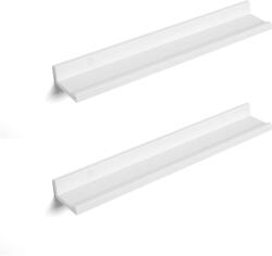 SONGMICS Fali polc, lebegő polc készlet 2db-os, magasfényű úszópolc fehér (LWS60WT)