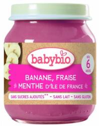 Babybio Био плодово пюре Babybio - Банан, ягода и мента, 130 g (3288130510966) - baby