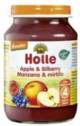 Holle Био плодово пюре Holle - Ябълки и боровинка, 190 g (4972) - baby