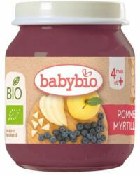 Babybio Био плодово пюре Babybio - Ябълка и синя боровинка, 130 g (3288131509747)