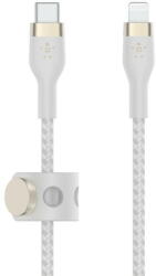 Belkin Cablu Date Booster Charge USB-C for Lightning silicone braided 2m white (CAA011bt2MWH)