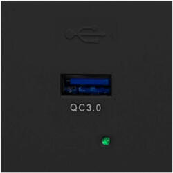 ORNO USB töltőaljzat beépíthető fekete 3A (OR-GM-9010-B-USBQ)