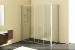 Kolpa San SQ line TV4D/S zuhanyajtó két toló ajtóval fix fallal 140x70 cm fehér profillal átlátszó üveggel (511730+527550)