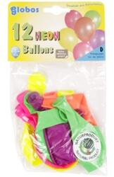  Neon színű lufi 12 darabos készlet - 25 cm (32012)