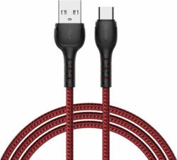 Recci RTC-N16CR USB-A apa - USB Type-C apa Adat és töltő kábel - Piros (1m) (RECCI RTC-N16CR)