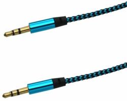mobilNET Textil AUX kábel 2x3, 5mm, kék-fekete