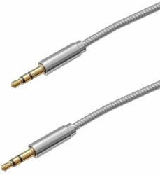 mobilNET AUX kábel 2x 3, 5mm jack 1m, Eco csomagolás, ezüst