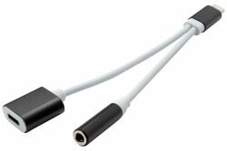 mobilNET adapter Apple-hez, Lightning - 3, 5mm jack + töltés, Eco csomagolás, fehér