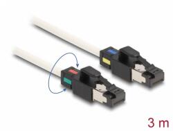 Delock Cablu de retea RJ45 Cat. 6A S/FTP cu cleme colorate rotative 3m Alb, Delock 80171 (80171)