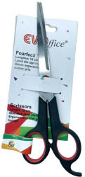  Olló 18cm, műanyag fekete-piros nyél hegyes penge EVOFFICE (44488) - cartridge