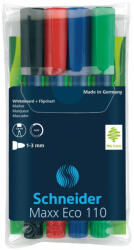 Schneider Tábla- és flipchart marker készlet 1-3 mm kerek végű 4-es készlet SCHNEIDER Maxx Eco 110 (E111094) - cartridge