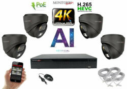 Monitorrs Security - 4K AI IP kamerarendszer 4 kamerával 8 Mpix GD - 6377K4
